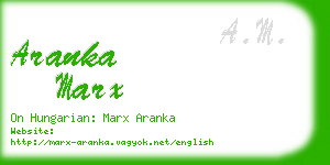 aranka marx business card